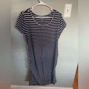 Isabel Maternity by Ingrid & Isabel Navy Blue and White Striped Dress
